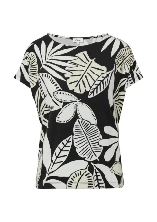 s.Oliver Red Label - Elastisches T-Shirt im Relaxed Fit schwarz - Gr. - 36