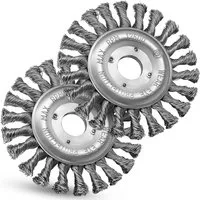 S&R Drahtbürste Rundbürsten 125 x 22,2 mm, Zopfrundbürste mit gezopften Drahtborsten, Winkelschleifer, (Set, 2-tlg., kompatibel für Winkelschleifer/ Flex aller gängigen Marken), Scheibenbürste, Stahlbürste, Drahtbürste mit hoher Lebensdauer