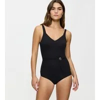 Triumph Badeanzug Summer Twist V-Ausschnitt, vorn mit Flechtgürtel, Zierring, verstellbare Träger