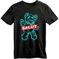 Banco T-Shirt Herren Salut Teddy Frontprint Streetwear Regular Fit mit auffälligem Teddy-Frontprint und Salut-Schriftzug