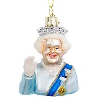 SIKORA Christbaumschmuck Queen Elizabeth besondere Weihnachtskugel Glas Anhänger – BS011, Christbaumschmuck Deko - traditionell, witzig & außergewöhnlich