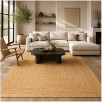 Pergamon Sisalteppich Naturfaser Teppich Jute Salsa Bordüre, Rechteckig, Höhe: 10 mm