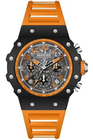 Invicta Racing 69663 Herrenuhr - Quarzwerk - Acryl mit silbernem Zifferblatt - 43 mm