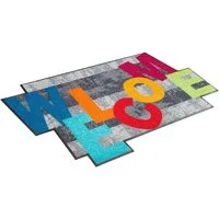 wash+dry by Kleen-Tex Teppich Crazy Welcome, rechteckig, Höhe: 7 mm, mit Spruch, rutschhemmend, In- und Outdoor geeignet, waschbar