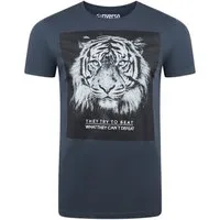 riverso T-Shirt Herren Fotoprintshirt RIVCharly Regular Fit (1-tlg) Kurzarm Tee Shirt mit Rundhalsausschnitt aus 100% Baumwolle