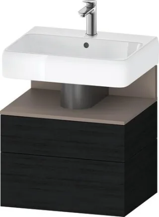 Duravit Qatego Waschtischunterbau wandhängend Eiche Schwarz Matt 590x470x590 mm - QA4393043160010 QA4393043160010
