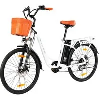 TTGO E-Bike Cityrad 26 Zoll, Elektrofahrrad, für Damen und Herren 522Wh max.75km Pedelec, 6 Gang, Kettenschaltung, Heckmotor, 522 Wh, (bis zu 125kg, für ca. 160–185cm, 5 Stufen, Pedelec), E-bikes, Frontkorb, Gepäckträger, Elektrofahrrad für Damen Her