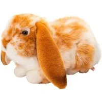 Teddy Hermann® Kuscheltier Hase liegend hellbraun-weiss gescheckt 30 cm