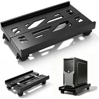 BlingBin Halterung PC Ständer mit Rollen - Computer PC Tower Ständer Einstellbare, (1er Set, 1-tlg., 2 Rollen Feststellbar, Universal CPU Ständer mit 4 Rollen, PC Halterung für Computerhost)