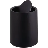 relaxdays Kosmetikeimer mit Schwingdeckel 6 Lit, schwarz