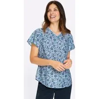 Sieh an! Klassische Bluse Schlupfbluse Kurzarm