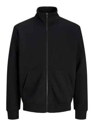 JACK&JONES - JJEBRADLEY SWEAT ZIP HN NOOS Black - Gr. - XS