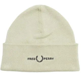 Fred Perry Graphic Logo Light Oyster Cream Beanie
