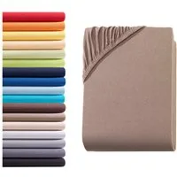 Hometex Premium Textiles Spannbettlaken Jersey Spannbettlaken 100% Baumwolle, Jersey, Gummizug: Rundumgummizug, Premium-Jersey Matratzenhöhe bis 23 cm