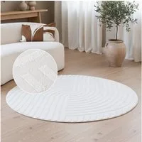 Tapiso Teppich HYGGE, rund, Höhe: 9 mm, Wohnzimmer, Schlafzimmer, pflegeleicht