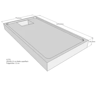 Neuesbad Wannenträger für Bette superflach 150x80x3,5 SD22798