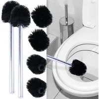 Casativo WC-Reinigungsbürste WC-Bürste aus Edelstahl, Klobürste inkl. 3 Bürstenköpfen Ø 8cm, (6-tlg., 1er-Set (3 St) & 2er-Set (6 St), WC-Bürste Edelstahl Inkl. 3 schwarzen Bürstenköpfen (8cm)