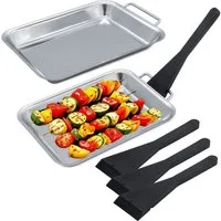 Spetebo Grillpfanne Edelstahl Grillpfännchen Set - 6 teilig, Edelstahl (Anzahl, 1-tlg., Stück), lebensmittelecht
