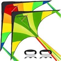 JOYIN Flug-Drache JOYIN 2 Packs Großer Delta Drachen Grün und Regenbogen, (2-tlg)