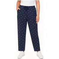 Kendindza Collection Strandhose Damen Sommerhose leicht lang Gemustert elastischer Bund Kordelzug Gummizug