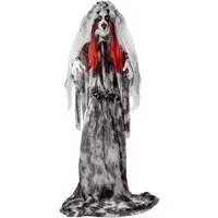 Mel-O-Design LED-Dekofigur Bloodwyn Horror Braut Halloween Figur 170cm Mit LED Augen Sound Deko (1 St)