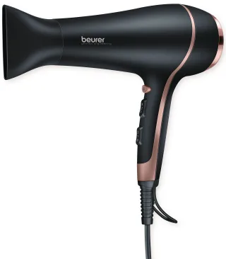 BEURER Haartrockner "HC 30 hochwertig verchromter Föhn mit extra starker Leistung" 2.200 W 1 Aufsätze Fixierung des Stylings dank Kaltluftstufe