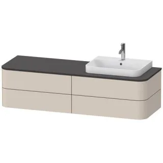 Duravit Happy D.2 Plus Konsolenwaschtischunterbau wandhängend Taupe Supermatt 1600x550x408 mm - HP49 HP4973R8383