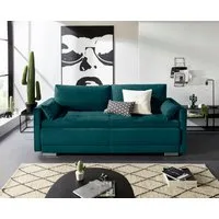 OTTO home Schlafsofa Berlin, B: 218 cm, Liegel. 160x198 cm, Bettfunktion, Bettkasten & 2 Zierkissen, Dauerschlafsofa mit Boxspring