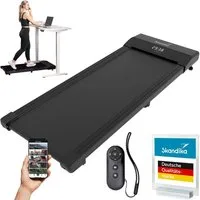 Skandika Laufband für Zuhause, Walking Pad Nordik K6, 6 km/h, Kinomap (Bluetooth, Integrierte Transportrollen, Max. Benutzergewicht 120 kg), LED-Display, Fernbedienung, Fitnessgerät für Ausdauertraining, Büro