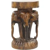 Oriental Galerie Blumenhocker Rundhocker Elefant 50 cm braun (1 St)
