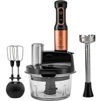 Karaca Küchenmaschine Mastermaid Küchenroboter aus Stahlglas Standmixer Zerkleinerer 2500 W Black Copper