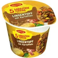 MAGGI Fertiggericht, Maggi 5 Minuten Terrine Linsentopf mit Kartoffeln und Speck 49g