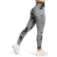 Smilodox Leggings Becci, Seamless High Waist Scrunch Sporthose, Batik-Effekt & Muster Figurformende Kontur, elastisch, Blickdicht, Gym Yoga Training Workout