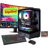 GAMEMAX GigaDeal VISTA COC AB 2791 Ryzen 5 7500F 16GB DDR5 1TB SSD RTX 5070 Gaming-PC-Komplettsystem (32", AMD Ryzen 5 7500F, RTX 5070, 16 GB RAM, 1000 GB SSD, Windows 11, DDR5 RAM + Gigabyte GS32QCA LED-Monitor Curved, 80 cm 32)