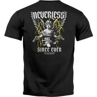 Neverless Print-Shirt Herren T-Shirt Backprint Engel Tattoo Style Schrift Aufdruck Männer mit Print