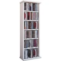 VCM Standregal Vostan B. 31 x T. 18 x H. 92 cm, Medienregal für CDs und DVDs, für Wohnzimmer und Mediaraum, 6 Fächer