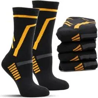 Frostfighter Arbeitssocken Herren schwarze Thermosocken (6-Paar) gefüttert, extra warm, gepolstert, robust