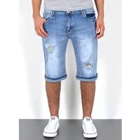 ESRA Jeansshorts Herren kurze Jeanshose mit Stretch Jeans Shorts Hose Herren Jeans Shorts Sommerhose kurze Jeans Herren Capri Jeans Stretch