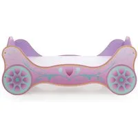 Begabino Autobett Kinderbett Prinzessin Kutsche Lila mit Matratze, Lattenrost 90x200 cm