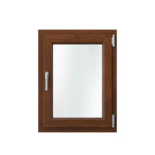 Fenster in Holzoptik, Nussbaum außen und innen, Kunststoff, aluplast IDEAL 4000, 650 x 850 mm, 2-fach Verglasung, individuell konfigurieren