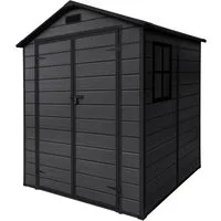 ECD Germany Gartenhaus Gerätehaus Geräteschuppen Gartenschuppen mit Fenster und Doppeltüren, BxT: 182x151 cm, 5 m³ wetterfest Kunststoff mit Boden & Satteldach 151x182x220 cm