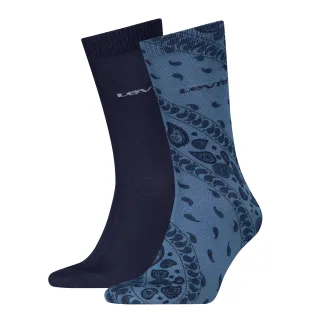 Levis Socken "LEVIS REG CUT BANDANA PRINT" 2 Paar, softer Cotton-Mix, schmales Rippenbündchen, uni, Paisley-Muster