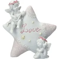 Figuren Shop GmbH Dekofigur Engel Figur - Putten mit Stern "Love" - Dekoration Cherub Dekofigur
