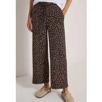 CECIL Stoffhose Style Neele Viskosemix in Silk-Touch-Qualität, Elastikbund, Animal Print
