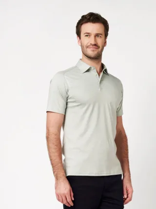 DESOTO - Casual Polo Kent 1/2 light green piqué - Gr. - M