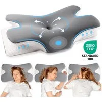 Kityhome Kopfkissen Nackenstützkissen,Schlafkissen,Nackenkissen,Seitenschläferkissen, Füllung: Memory Foam, Seitenschläfer, Bauchschläfer, Ruckenschläfer, Set, Nackenstützkissen,atmungsaktiv und weich,Schlafkissen