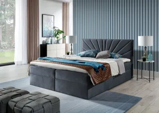 Boxspringbett Schlafzimmerbett CARERRA 160x200cm Anthrazit