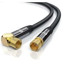 Primewire SAT-Kabel, Koax, F-Verbinder (1000 cm), HDTV SAT Koax Kabel 90° gewinkelt, 4fach Schirmung, 135dB, 75Ohm - 10m