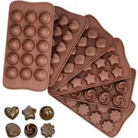 FELIXLEO Schokoladenform 6 Stück Schokoladenform Silikon Pralinenform 3D Süßigkeitenform