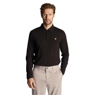 Lyle & Scott - Poloshirt für Herren, Regulär, Langärmlig (Samtschwarz)